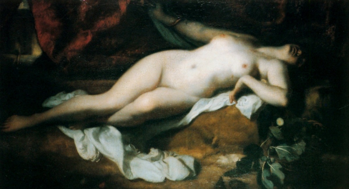 1851 Gigoux Jean-Francois, La Mort de Cleopatre The Death of Cleopatre.jpg